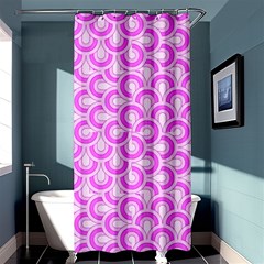 Retro Mirror Pattern Pink Shower Curtain 36  X 72  (stall) 