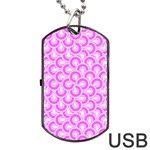 Retro Mirror Pattern Pink Dog Tag USB Flash (Two Sides)  Front