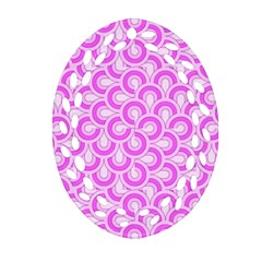 Retro Mirror Pattern Pink Ornament (oval Filigree) 