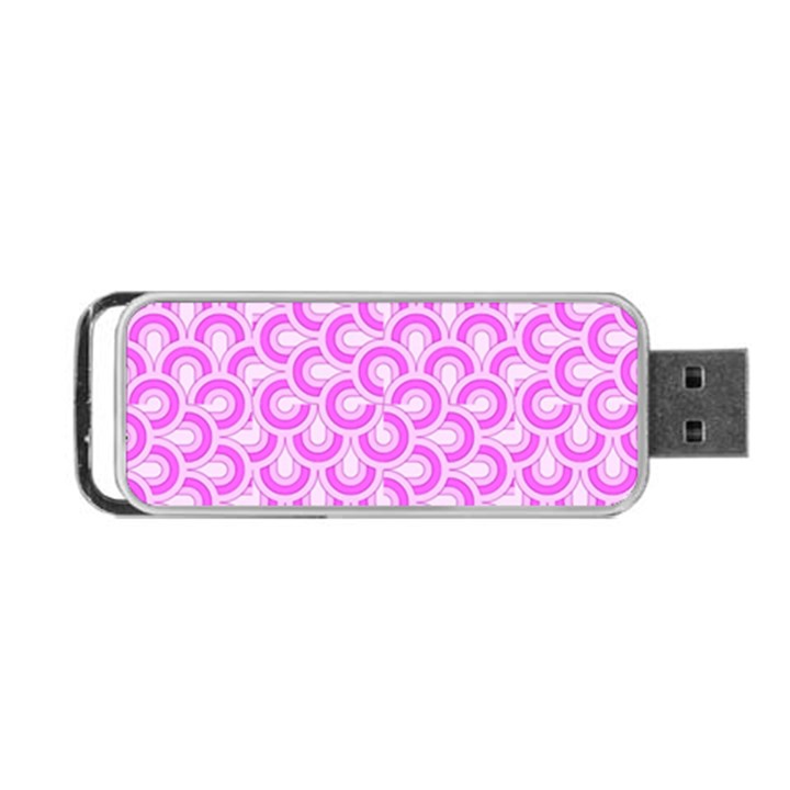 Retro Mirror Pattern Pink Portable USB Flash (Two Sides)