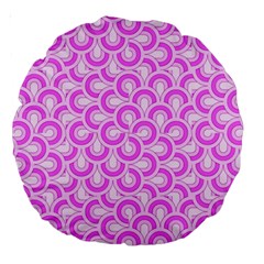 Retro Mirror Pattern Pink Large 18  Premium Round Cushions