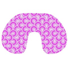 Retro Mirror Pattern Pink Travel Neck Pillows by ImpressiveMoments