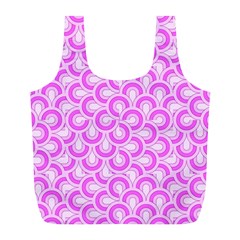 Retro Mirror Pattern Pink Full Print Recycle Bags (l) 