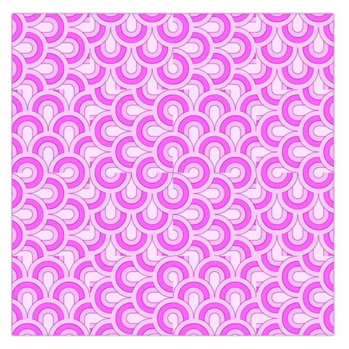 Retro Mirror Pattern Pink Large Satin Scarf (Square)