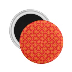 Retro Mirror Pattern Red 2 25  Magnets