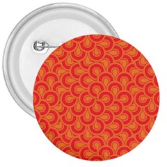 Retro Mirror Pattern Red 3  Buttons