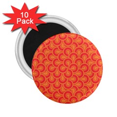 Retro Mirror Pattern Red 2 25  Magnets (10 Pack)  by ImpressiveMoments