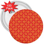 Retro Mirror Pattern Red 3  Buttons (100 pack)  Front