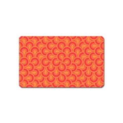 Retro Mirror Pattern Red Magnet (name Card)