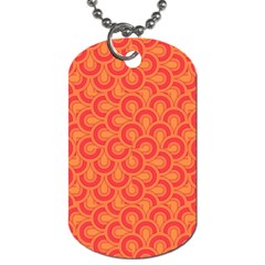 Retro Mirror Pattern Red Dog Tag (one Side)