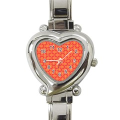 Retro Mirror Pattern Red Heart Italian Charm Watch