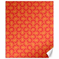 Retro Mirror Pattern Red Canvas 8  X 10 