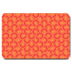 Retro Mirror Pattern Red Large Doormat 