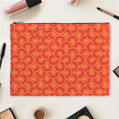 Retro Mirror Pattern Red Cosmetic Bag (xl)