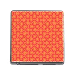 Retro Mirror Pattern Red Memory Card Reader (square)