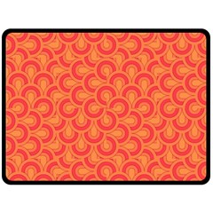 Retro Mirror Pattern Red Fleece Blanket (large) 