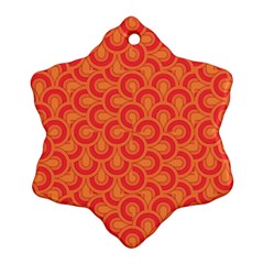 Retro Mirror Pattern Red Snowflake Ornament (2-side)