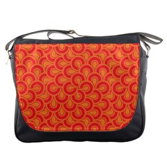 Retro Mirror Pattern Red Messenger Bags