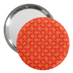 Retro Mirror Pattern Red 3  Handbag Mirrors