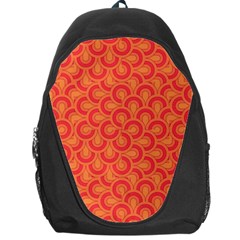 Retro Mirror Pattern Red Backpack Bag