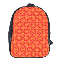 Retro Mirror Pattern Red School Bags (xl) 