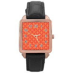 Retro Mirror Pattern Red Rose Gold Watches