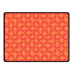 Retro Mirror Pattern Red Double Sided Fleece Blanket (small) 