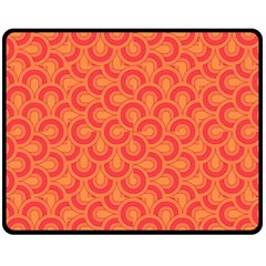 Retro Mirror Pattern Red Double Sided Fleece Blanket (medium) 