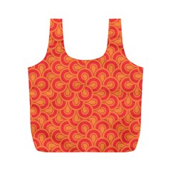 Retro Mirror Pattern Red Full Print Recycle Bags (m) 