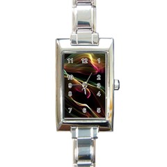 Glowing, Colorful  Abstract Lines Rectangle Italian Charm Watches