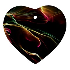 Glowing, Colorful  Abstract Lines Ornament (heart) 