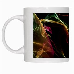 Glowing, Colorful  Abstract Lines White Mugs