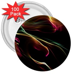 Glowing, Colorful  Abstract Lines 3  Buttons (100 Pack) 