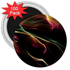 Glowing, Colorful  Abstract Lines 3  Magnets (100 Pack) by FantasyWorld7