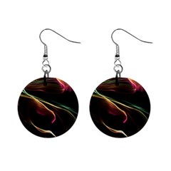 Glowing, Colorful  Abstract Lines Mini Button Earrings