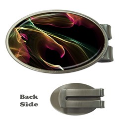 Glowing, Colorful  Abstract Lines Money Clips (oval)  by FantasyWorld7