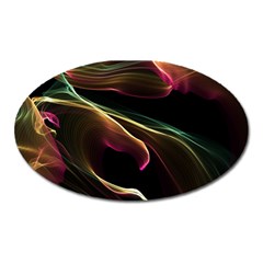 Glowing, Colorful  Abstract Lines Oval Magnet by FantasyWorld7