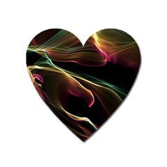 Glowing, Colorful  Abstract Lines Heart Magnet