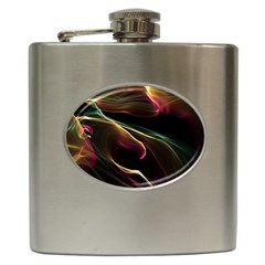 Glowing, Colorful  Abstract Lines Hip Flask (6 Oz)