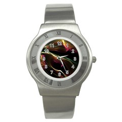 Glowing, Colorful  Abstract Lines Stainless Steel Watches