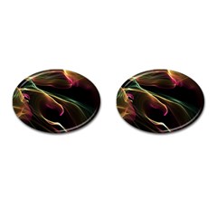 Glowing, Colorful  Abstract Lines Cufflinks (oval)