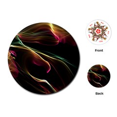 Glowing, Colorful  Abstract Lines Playing Cards (round) 