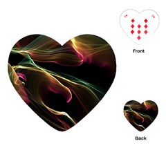 Glowing, Colorful  Abstract Lines Playing Cards (heart) 