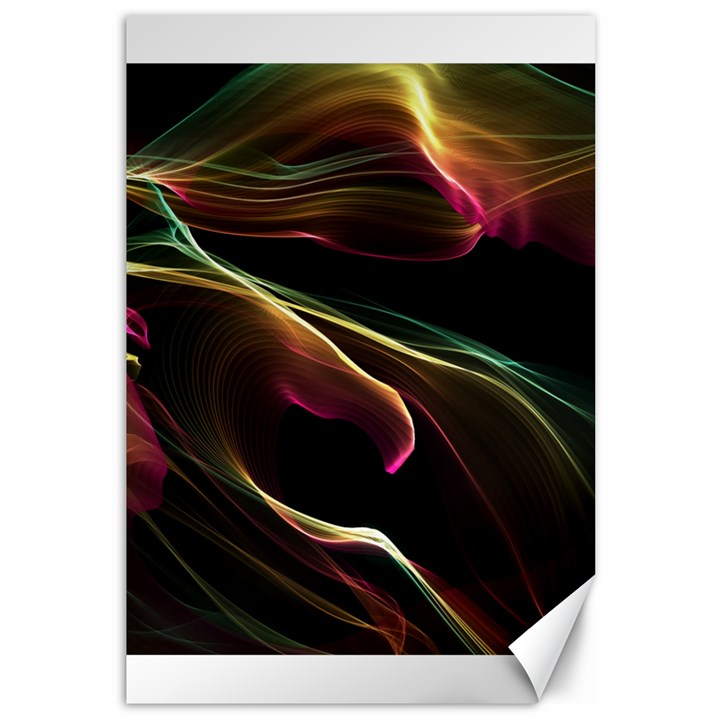 Glowing, Colorful  Abstract Lines Canvas 12  x 18  