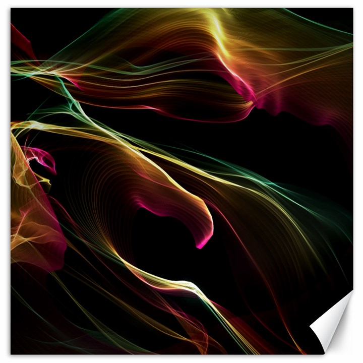 Glowing, Colorful  Abstract Lines Canvas 20  x 20  