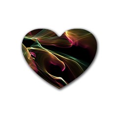 Glowing, Colorful  Abstract Lines Heart Coaster (4 Pack) 