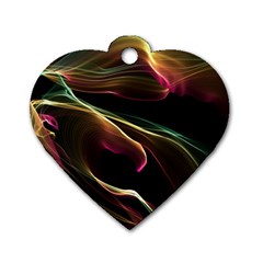 Glowing, Colorful  Abstract Lines Dog Tag Heart (two Sides)