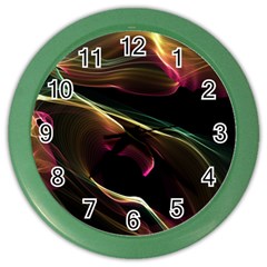 Glowing, Colorful  Abstract Lines Color Wall Clocks