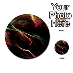 Glowing, Colorful  Abstract Lines Multi-purpose Cards (round)  by FantasyWorld7