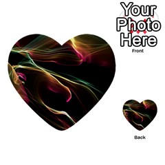 Glowing, Colorful  Abstract Lines Multi-purpose Cards (heart)  by FantasyWorld7